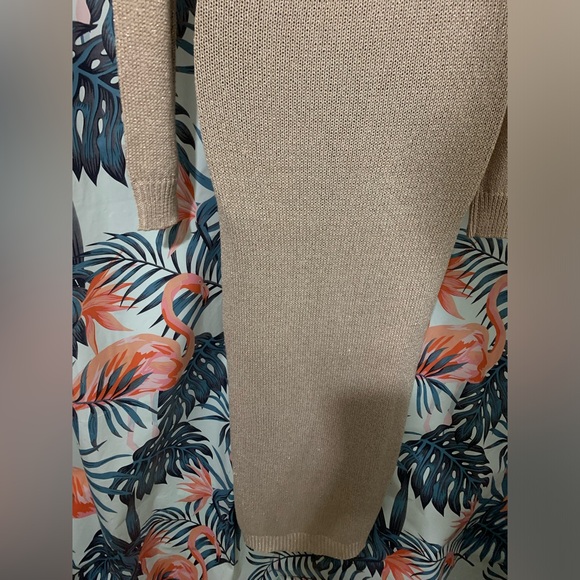 Venus Metallic Gold and Beige Maxi Dress Sz M - Picture 9 of 10